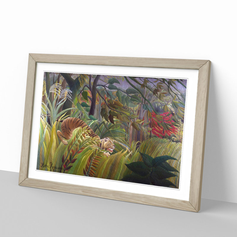 Surprise by Henri Rousseau - Framed Print, 48cm H x 65cm W x 2cm D, Oak Framed