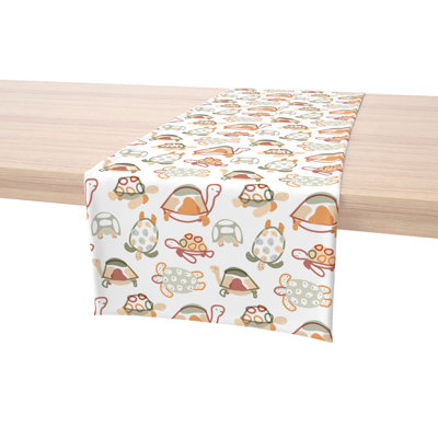 Table Runner, 100% Cotton, 16X108", Doodle Turtles