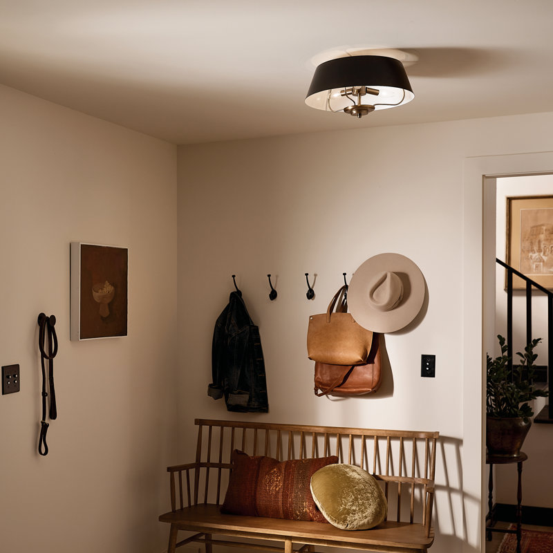 Luminaire suspendu convertible, Noir, Noir