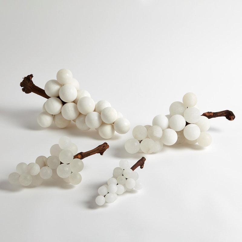 Bella Grapes Sculpture, 5.25" H x 10.5" W x 5.5" D, Alabaster