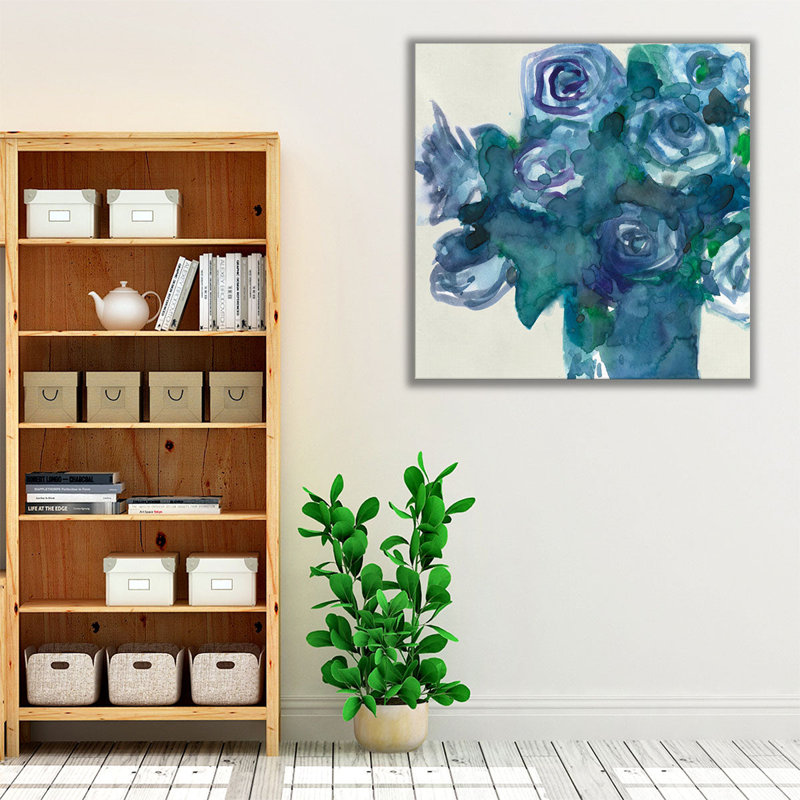 «Turquoise Bunch I», reproduction d'art sur toile, H 12 po x l 12 po