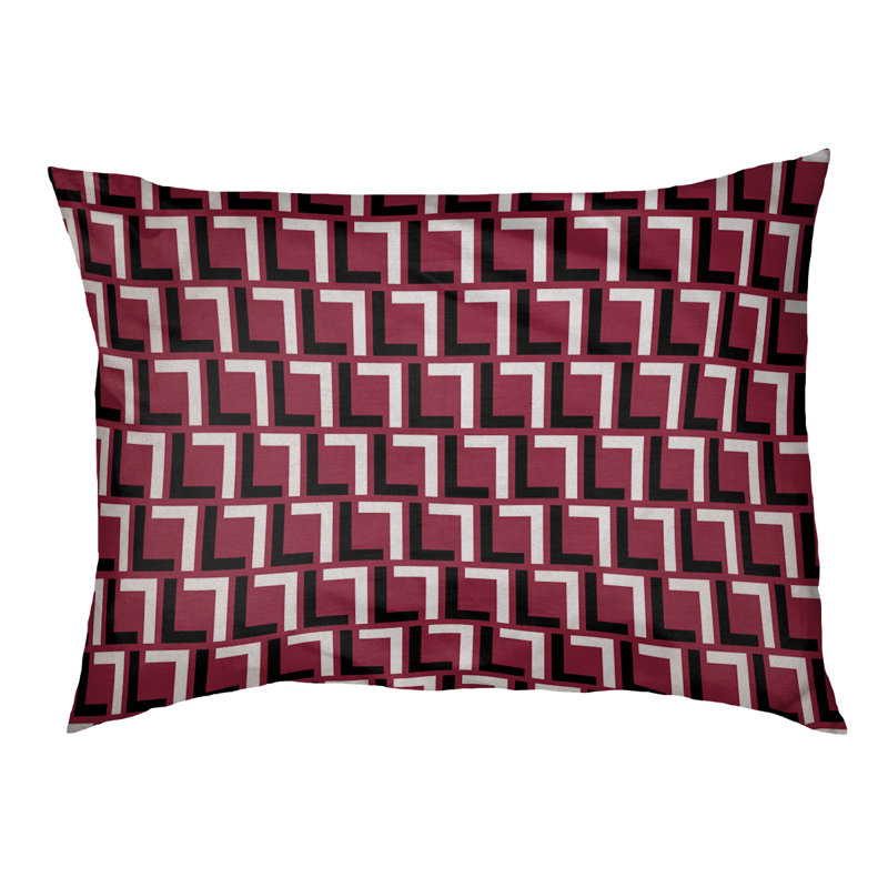 Coussin Foucault, Très grand (l 50 po x P 40 po x H 6 po), Rouge / Noir / Blanc