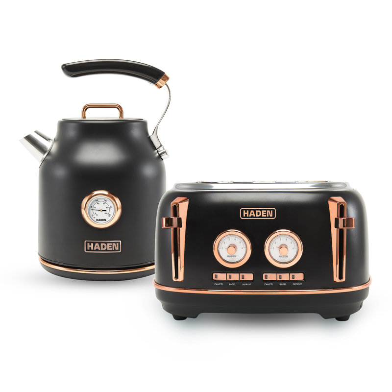 Haden Dorset 4 Slice Wide Slot with Tray with Dorset 1.7 Liter Electric Kettle