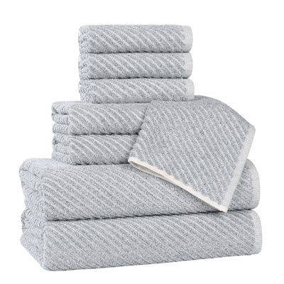  Cotton Blend Super Soft And Absorbent Amelia Collection Towel set (Set Of 8)