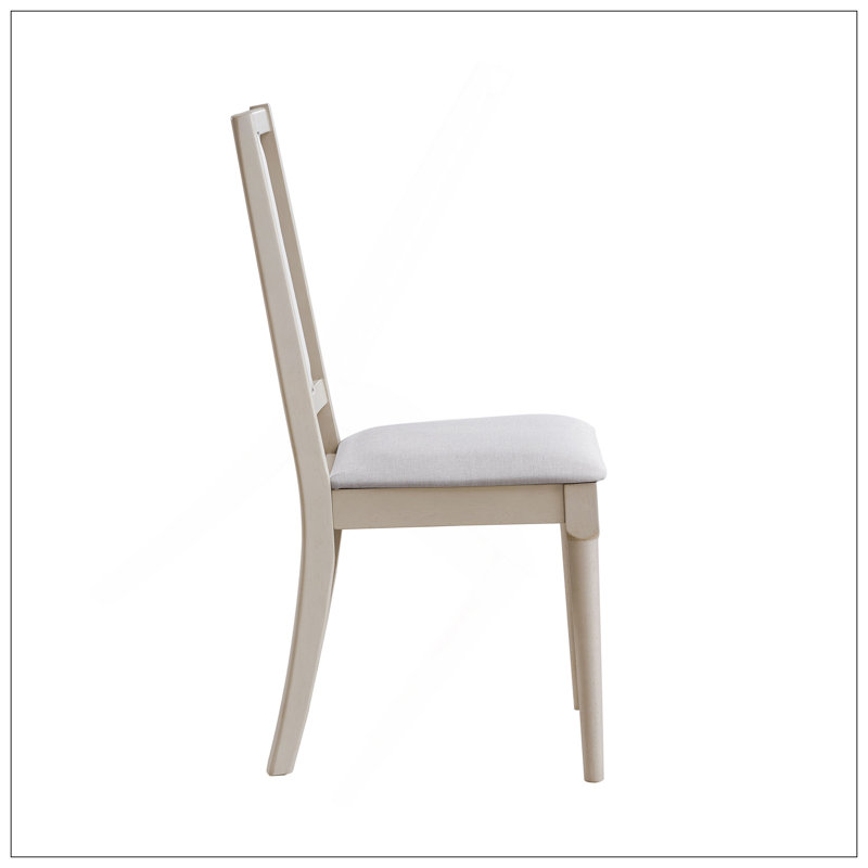 Ensemble de 2 chaises d'appoint Marta en lin et finition naturelle beige
