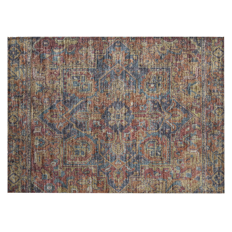 Washable Oriental Indoor / Outdoor Rug, Rectangle 1'8" x 2'6"