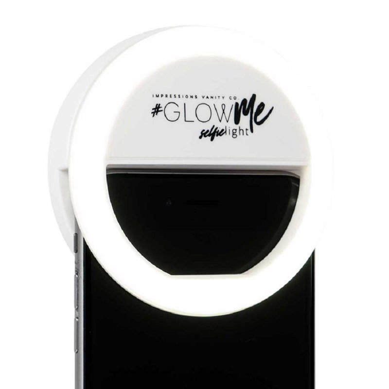 Anneau lumineux à DEL Selfie GlowMe pour téléphone intelligent 1,0, lumières rondes DEL avec miroir compact, Blanc
