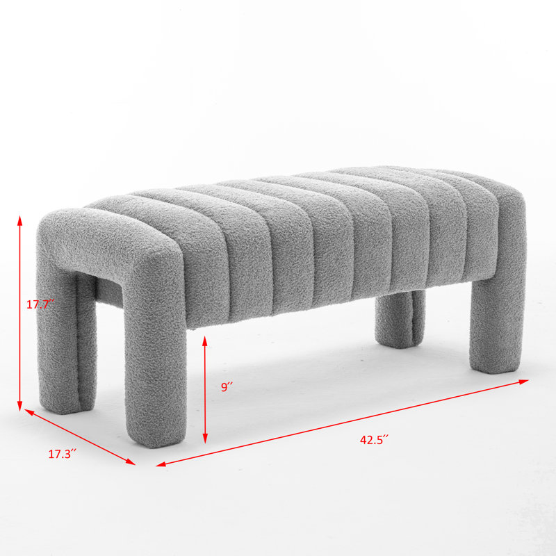 Banc de chambre rembourré Channel, Vert