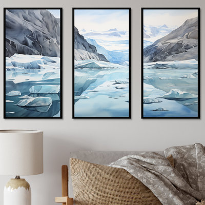 «Greenland Frozen Wonderland Lansdcape V», ensemble d'art sur toile Glacier