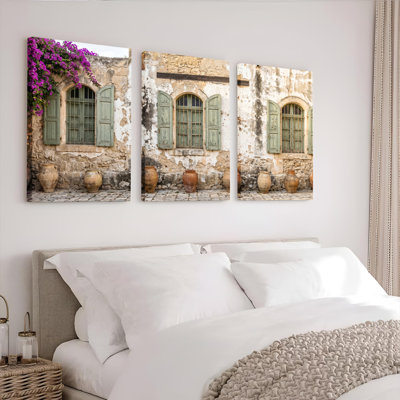 Ensemble de 3 tableaux en toile tendue représentant des pierres, pour la décoration du salon et de la chambre.