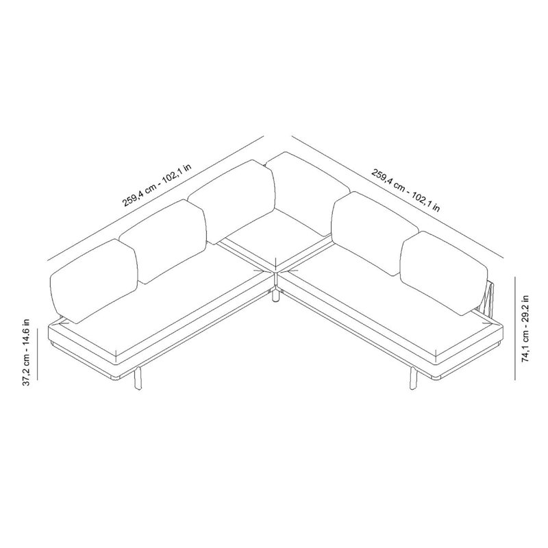 Anthea System A Sofa, Marine