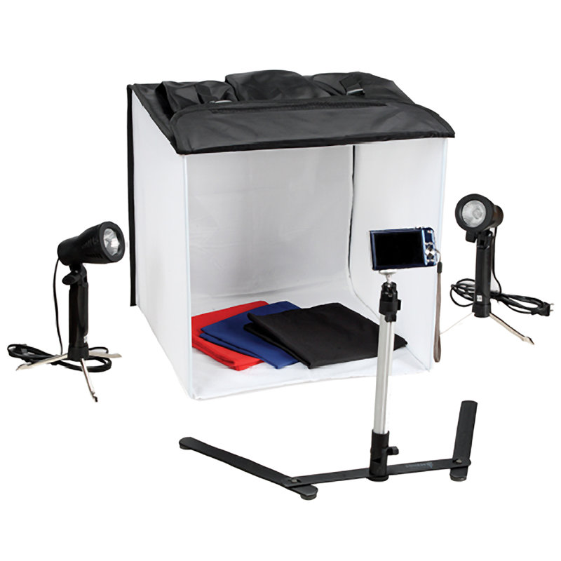 Studio en boîte tente éclairée en forme de cube
