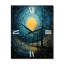 Horloge murale abstraite Blue Minimalisme Moon III-111742440