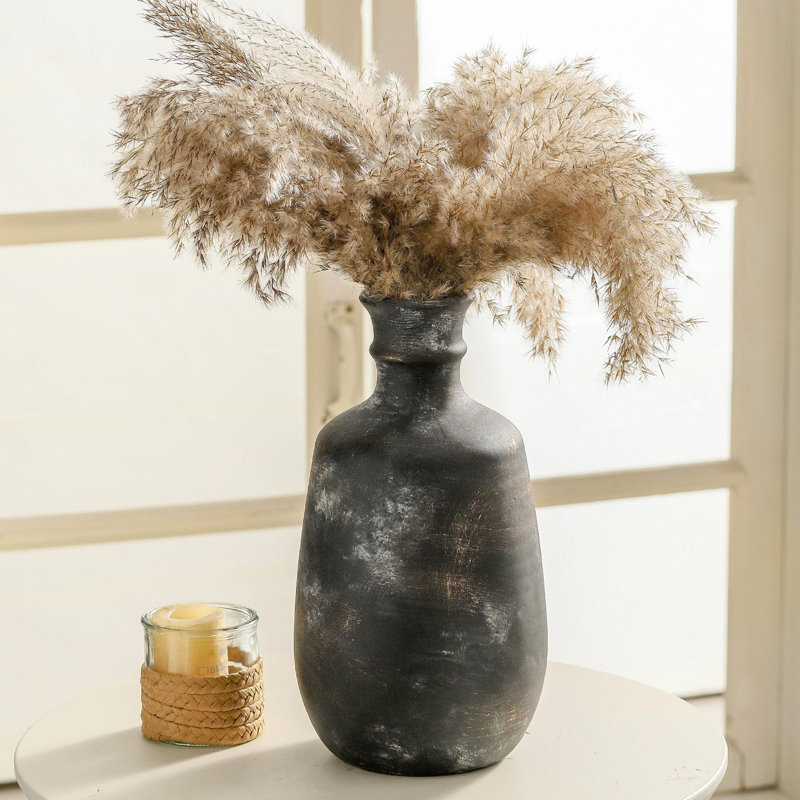 Vase en céramique 12,6 pouces, Noir, noir, noir, noir