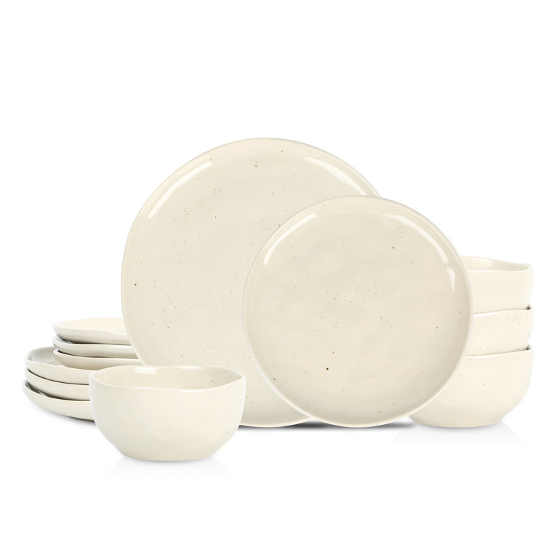 Stone Lain Mirella 12-Piece Dinnerware Set Stoneware, Beige