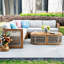 Ensemble de conversation de patio pour 5 personnes avec coussins Acacia