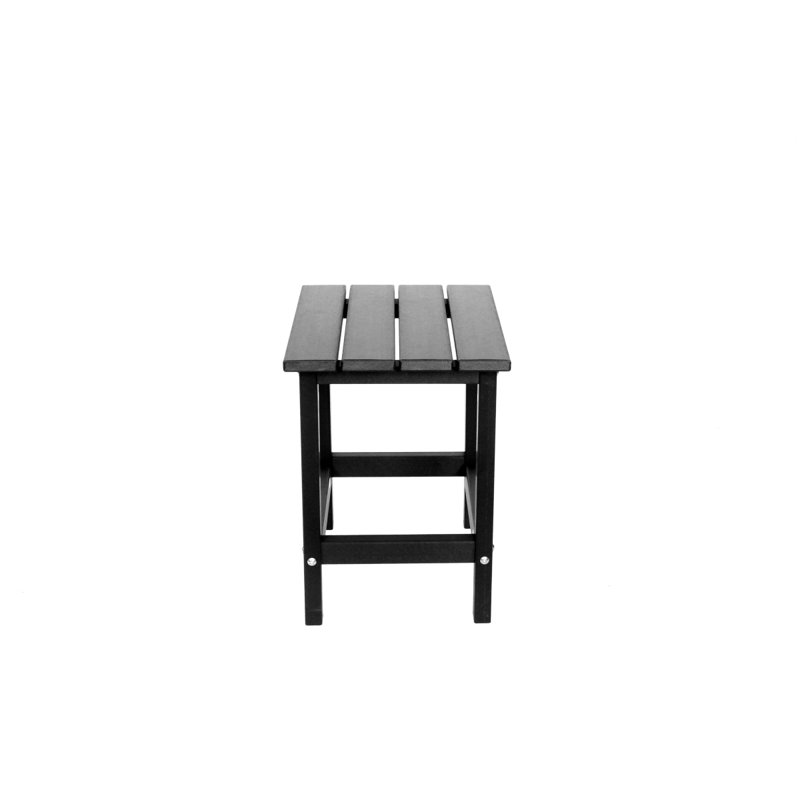 Table de bout extérieure Adirondack, table d'appoint de patio, tables de bout en PEHD pour pelouse de jardin, Noir