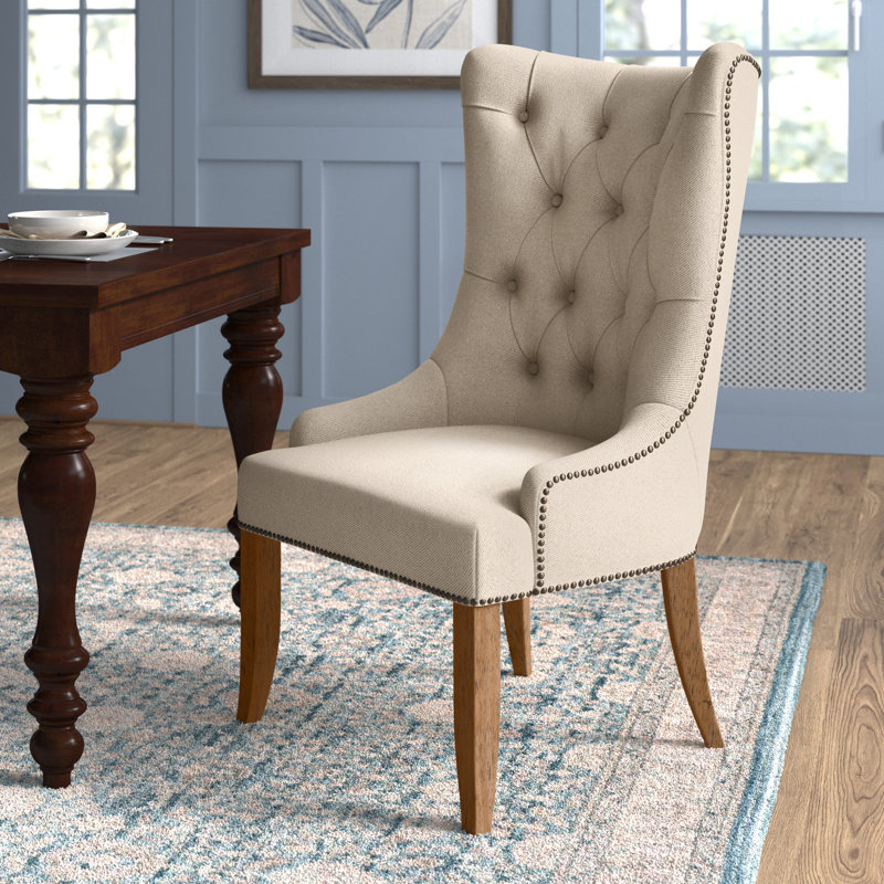 Fauteuil capitonné capitonné Lucas, Blé