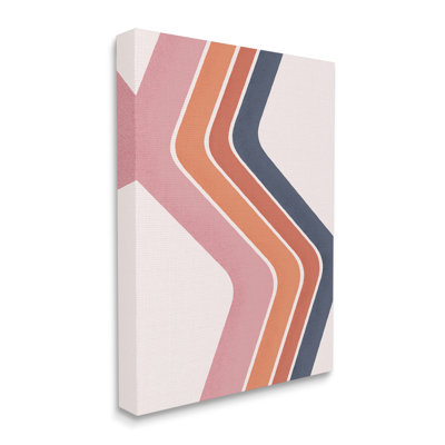 " Retro Smooth Stripe Lines Vintage Shapes Pattern " by JJ Design House LLC