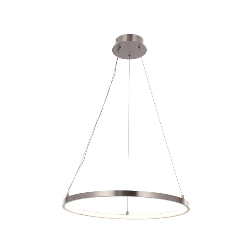 Luminaire suspendu simple DEL en nickel brossé