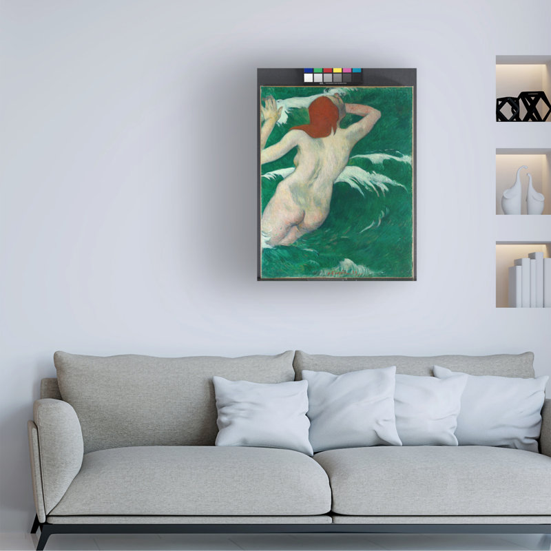 Paul Gauguin dans les vagues, 1889, art sur toile, H 32 po x l 24 po