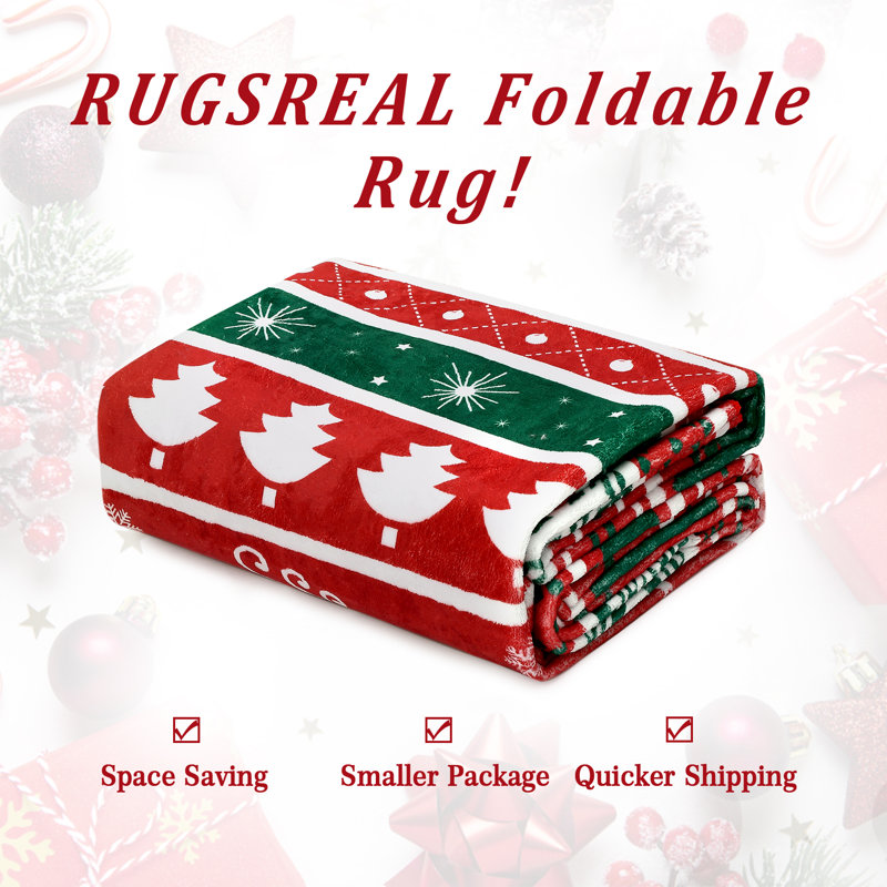 Tapis décoratif de Noël pour salle à manger, Rectangle 8 pi x 10 pi