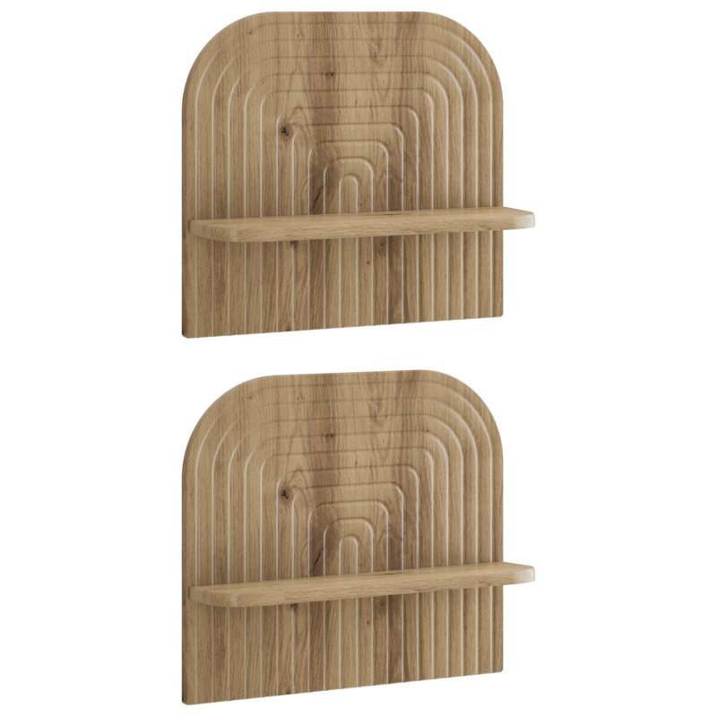 Shelf Wall Mounted Shelf, 37.5cm H x 41cm L x 13.5cm D, Artisan Oak
