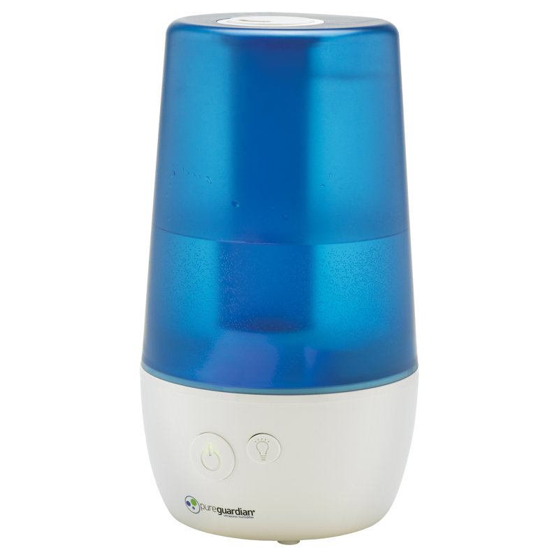 Compact Blue and White Ultrasonic Cool Mist Humidifier with Automatic Shutoff