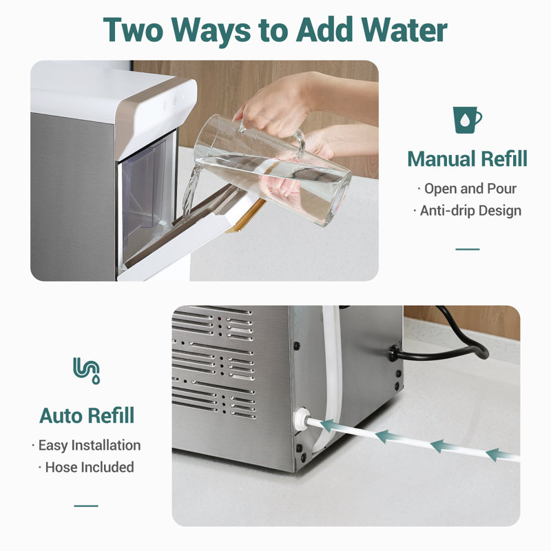 The 30 Lbs. Daily Countertop Nugget Potable Ice Maker, White