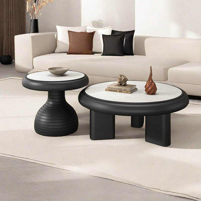 Round Cave Stone Slab Coffee Table