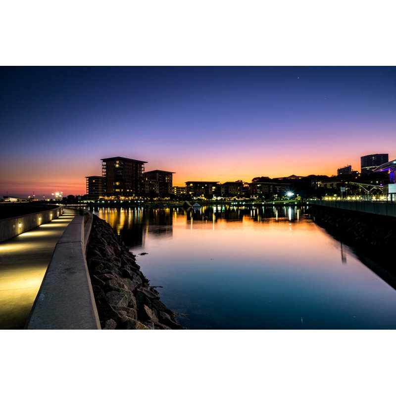 Darwin City Waterfront Sunset - Wrapped Canvas Print, 30cm H x 46cm W x 3.8cm D