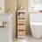 Rolling Bathroom Storage Cabinet on Hidden Wheels with 3 Drawers and Top Tray Mobile Narrow Tower for Bathroom Living Room 9.1"W x 25.6"D x 32.3"H