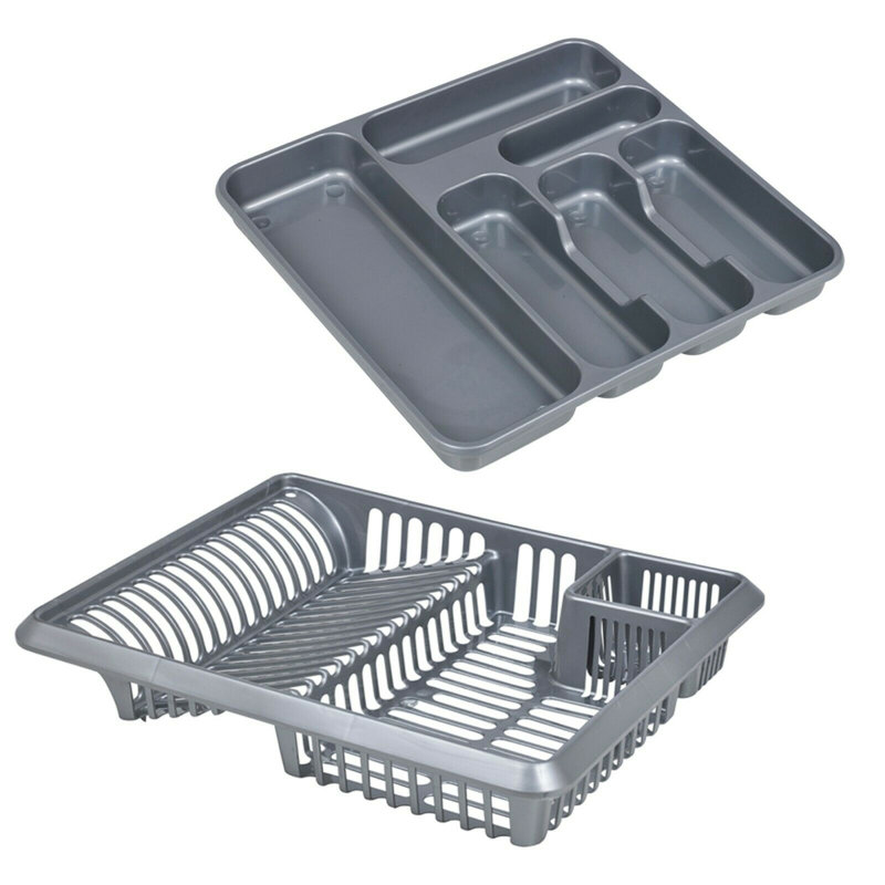 Plastic Flatware Caddy, Silver