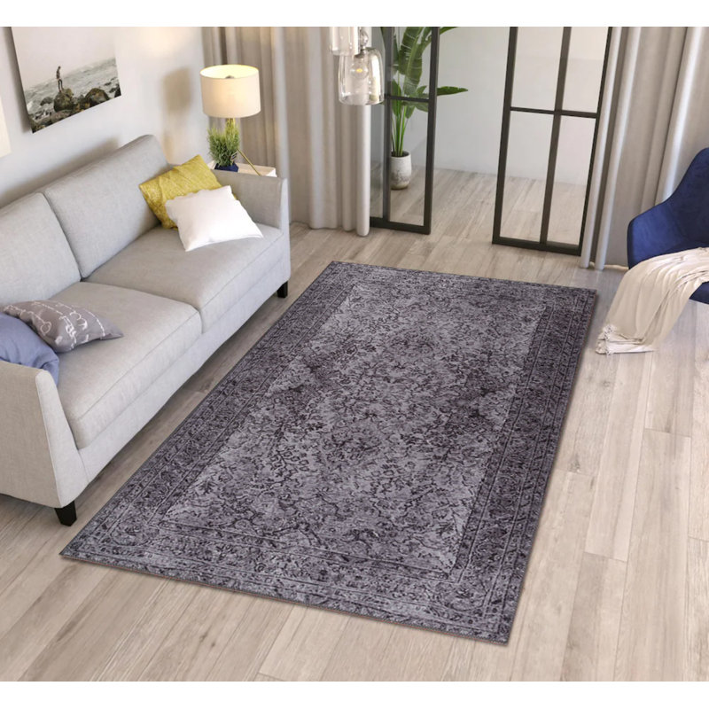 Tapis décoratif gris anthracite, Rectangle 3 pi 10 po x 5 pi 3 po