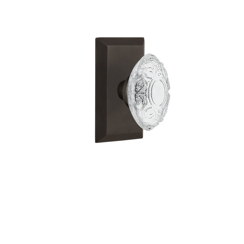 Studio Plate with Crystal Victorian Knob, 2-3/8”, Oil-Rubbed Bronze