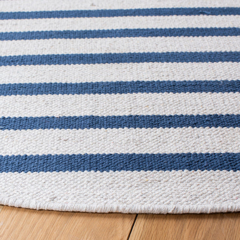 Tapis rayé en coton tissé à la main Estruch, Rectangle 3 pi x 5 pi