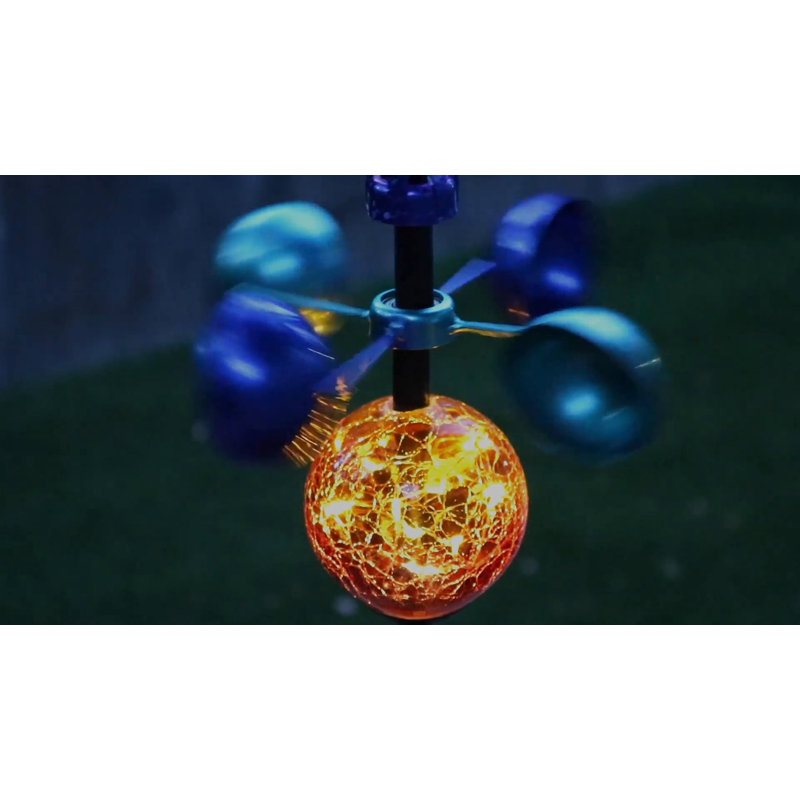 Whimsical Multicolor Balloon Solar Wind Spinner Stake