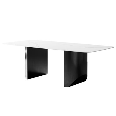 Table de salle à manger noire avec plaque à gratter - support de 75,5 kg, élégante, facile à nettoyer, profondeur de 63 po, largeur de 36 po, capacité moderne en acier inoxydable de 28,98 po, look élégant, entretien, 63,6 po