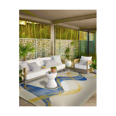 Modern DNA Striped Patterned Woven Base Washable Rug