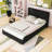 Upholstered Platform Bed with Built-in Bluetooth Speakers and RGB LED Light-1412637439-1412637436