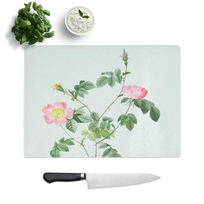 Tempered Glass Austrian Briar Rose Chopping Board