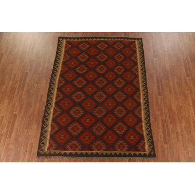Multicolor Kilim Reversible Wool Area Rug 7x9