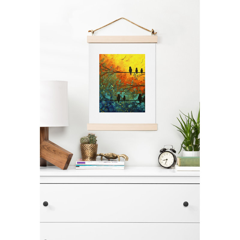"birds of a feather" par madart inc, impression d’art graphique sur papier, H 20 po x l 16 po