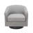 Applewold Upholstered Light Gray Cotton Blend Swivel Barrel Chair with Solid Wood Base-734592837