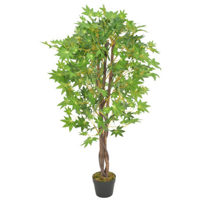 120cm Faux Maple Tree in Wood Pot