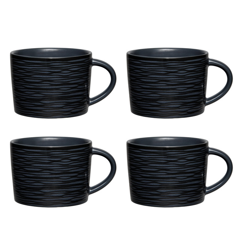 Tasses à tourbillon 6 oz. Noritake, Noir