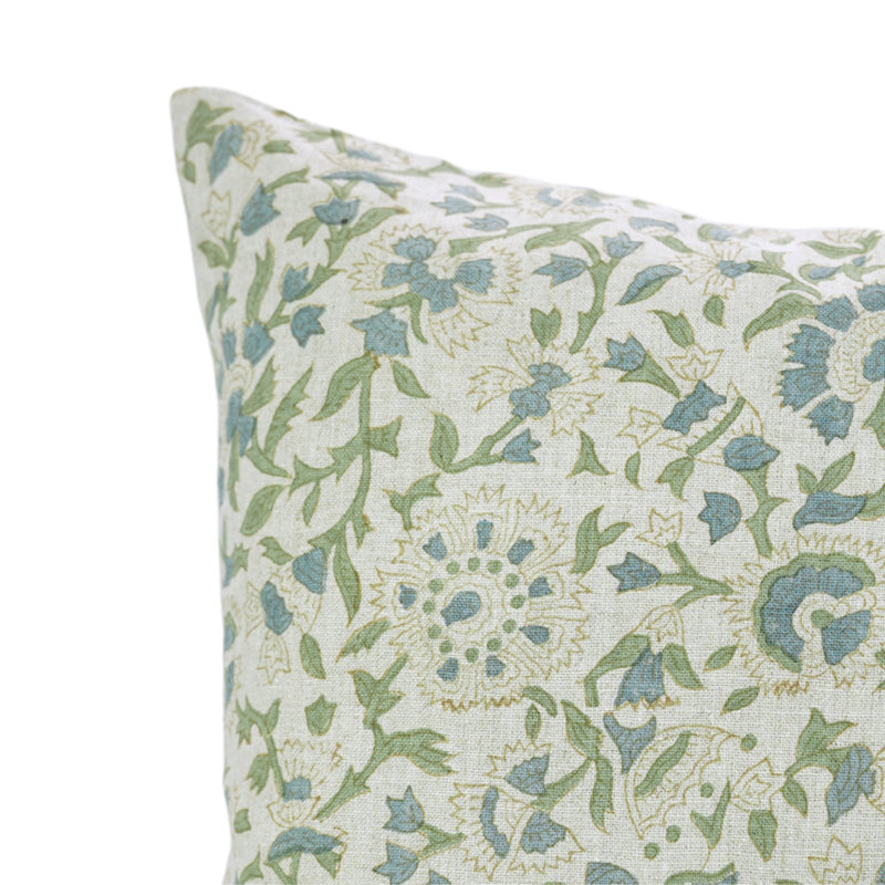 Housse de coussin imprimée à la main Fab divine - Décoration canapé et canapé, Pushplata, bleu turquoise