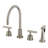 Kingston Brass Manhattan Double-Handle 4-Hole Widespread Kitchen Faucet with Brass Sprayer-40196117