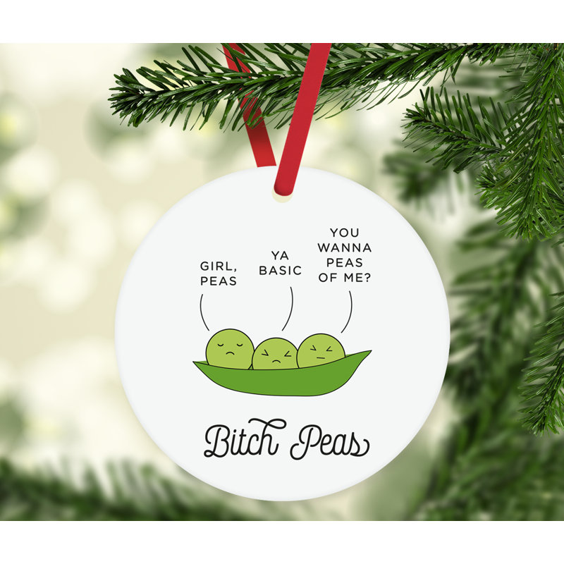 Ornement en forme de pois Funny Food pun