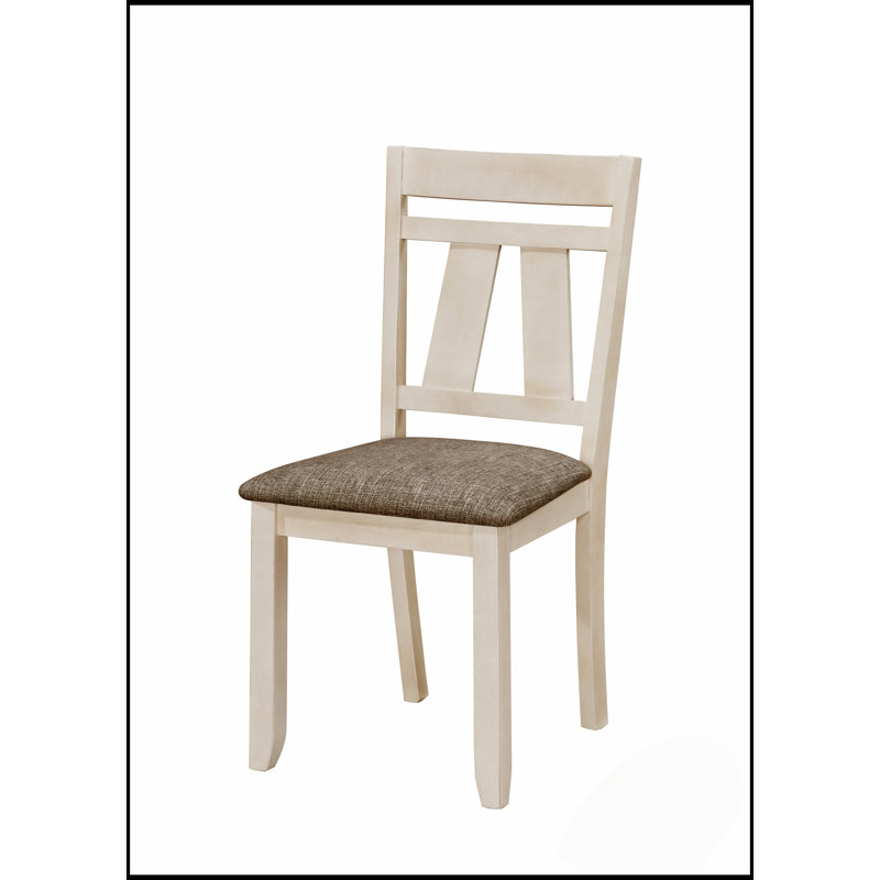 Ensemble de table de salle à manger extensible de style chalet 7 pièces avec finition bicolore gris craie, chaises rembourrées et fabrication en bois massif